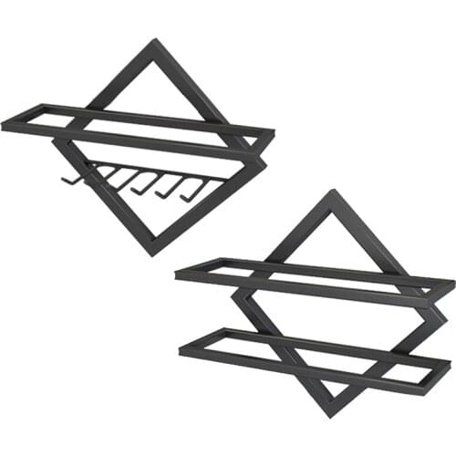 Metal Iron Wall Mount Wine Bottle Holder Creative Free Combination Home Decoration Wine Rack Bar Wine Rack