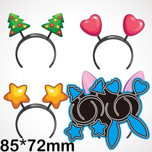 Metal Dies Christmas Decoration Hair Hoops New Stencils DIY Scrap booking Paper Cards Craft Making Craft Decoration 85*72mm