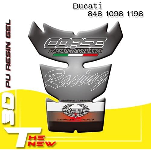 Motorcycle Stickers Fuel Tank Sticker Fishbone Protective Decals For Ducati 848 1098 1198 3D Tank Pad