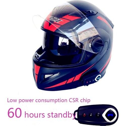2018 Anti-fog double lens motorcycle helmets Motorcycle Bluetooth helmet Stereo sound comes with FM Open face helmet