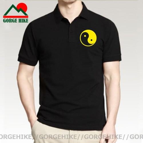 GorgeHike Tai Chi Chuan Polo Shirt Mens Cotton Chinese Taiji Yin Yang Logo Polo Shirts men Short Sleeve Streetwear Polo Shirt