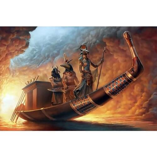 Ancient Egypt orc boat 5D Diamond Painting Kits full drill Egyptian DIY Diamond embroidery needlework Mosaic Art Home Decor B159