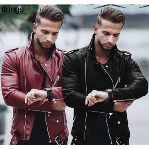 New Autumn And Winter European And American Mens European And American Leather Jackets Plus Size Fashion Slim Leather Jackets