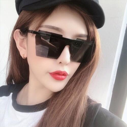 New Fashion Square Flat-topped Sunglasses Women Frameless Gradient Sun Glasses Women/Men Brand Designer Retro Pink Lentes De Sol