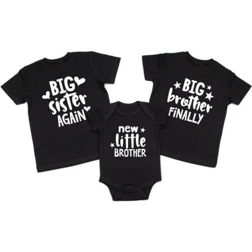 New Little Brother Baby Shower Gift Promoted To Big Sister Brother Matching Sibling Tshirts Big Sister Again Big Brother Finally