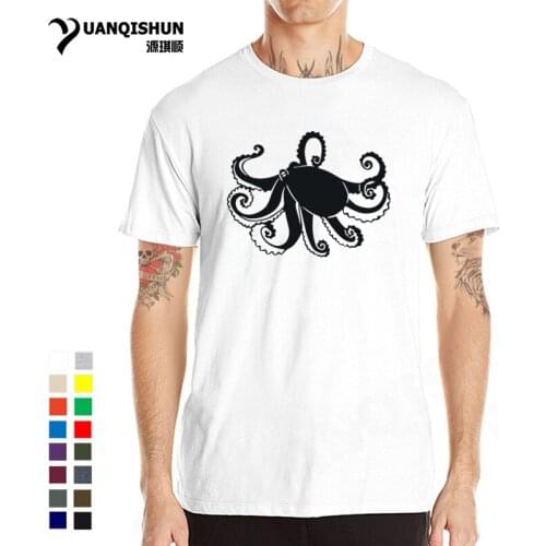 Octopus Fish T-shirt 2021 Summer Mens Casual Fishings T Shirts High Quality Pure Cotton Short Sleeve Top Tee Unisex 28 Colors