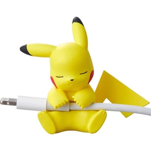Pokemon Pikachu USB Cable Bites Figures Eevee Data Cable Protective Cover Earphone Kawaii Cartoon Cute Jigglypuff Kids Toys Gift