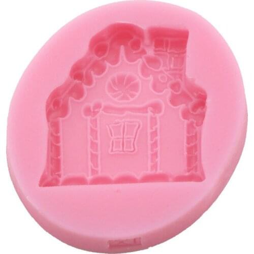 Pink 3D Cake Silicone Molds Fondant Sugar Moulds Cake Decorating Tools Small House Shaped Birhday Party Decoration Silicone Cake