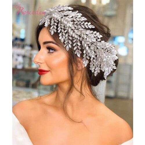 Handmade Silver Color Wedding Headband Crystal Rhinestones Bride Headpiece Headband Wedding Hair Jewelry RE3960