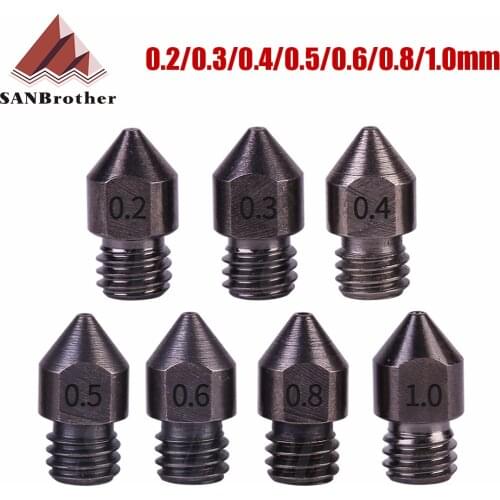 MK7 MK8 Nozzle Super Hard Steel Mold Corrosion-Resistant Extruder Threaded 1.75mm 3D Printer for Ender 3 Sapphire Pro