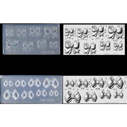 Handmade Super Mini Bowtie Ribbon Silicone Resin Mold Small Bowknot Nail Art Decor Resin Casting Mold Art Craft Tools