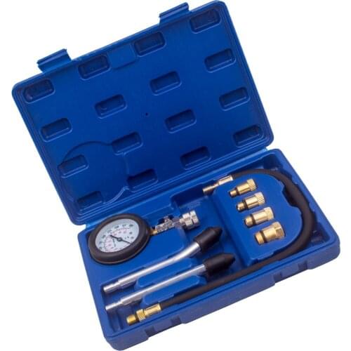8pcs Engine Cylinder Compression Pressure Gauge Tester Test Kit M14 M18 Adaptor