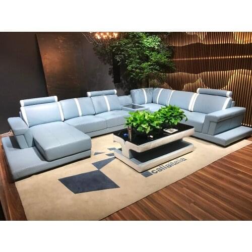 U shape sofa set for living room leather corner sofa u design sofa