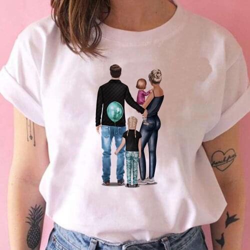 Cozy Family Of Three FashionT-shirt High Quality Russia Tee Shirt Cartoon Top Female Clothes Series Dynamic Creative Футболка