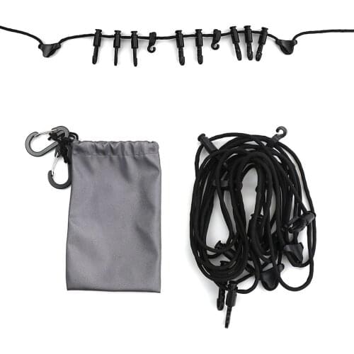 5 Meters Hanging Rope Clothes Lanyard with Hooks and Storage Bag Multipurpose Camping Clothes Line for Camping Hiking