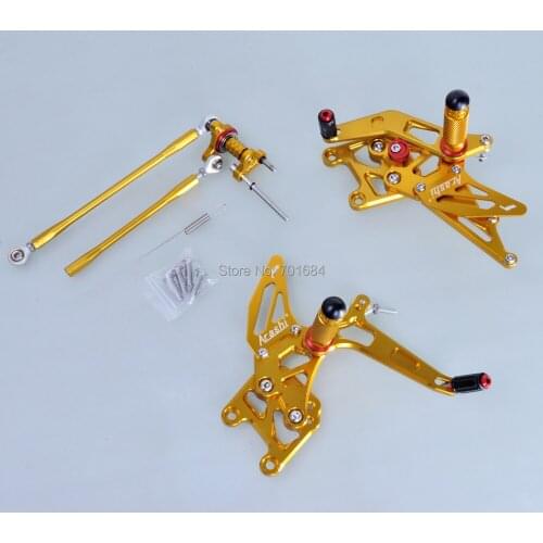 Wotefusi Motorcycle For HONDA CBR 600 RR 2007 2008 CNC Adjustable Rear Sets Foot Rest Footrest Peg Gold [TT18]