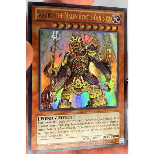 Yu Gi Oh Aggiba the Malevolent Sh'nn S'yo SR English DIY Toys Hobbies Hobby Collectibles Game Collection Anime Cards
