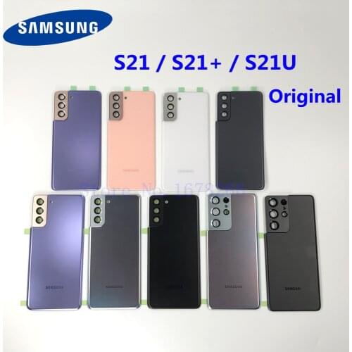 For Samsung Galaxy S21 Ultra G990 S21 Plus G996 Back Rear S21+ S21U Battery Back Cover Door Housing Camera Glass Lens Frame