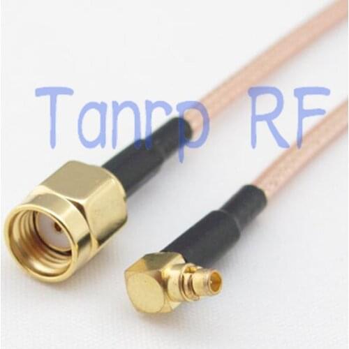 10pcs 6in MMCX male plug right angle to RP SMA male RF adapter connector 15CM Pigtail coaxial jumper cable RG316 extension cord