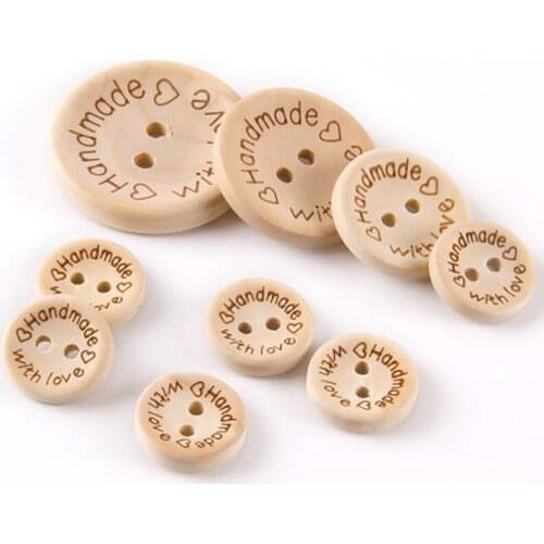 100Pcs/lot Wooden Buttons for Crafts Clothing Decoration Wedding Decor Handmade Letter Love DIY Crafts Scrapbooking for Sewing