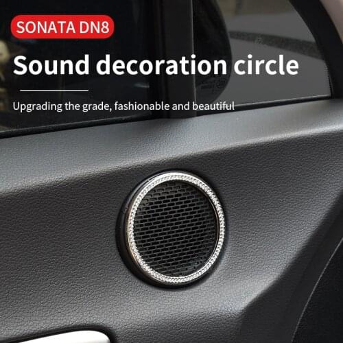 3D Metal Decorative Stickers Interior Horn Inlaid Diamond Decoration Sticker Bright Circle for Hyundai Sonata DN8 Accessories