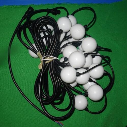 40pcs 50mm WS2811 full color milky cover pixel ball;DC12V input;1.44W;double side;with 2m long 4core male conector