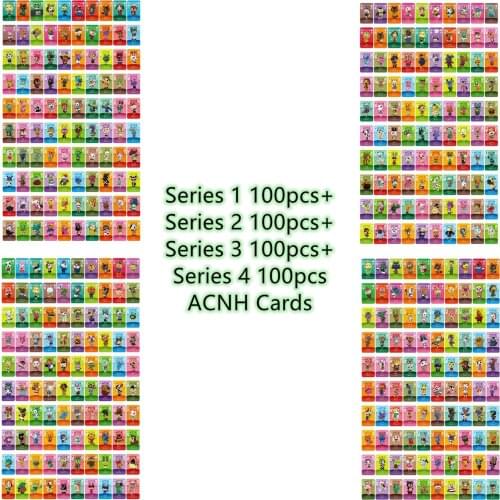 400PCS=Series 1+2+3+4 Animal Croxxing NS Switch Lite WIIU NFC Game Cards ACNH New Big 86mmx54mm