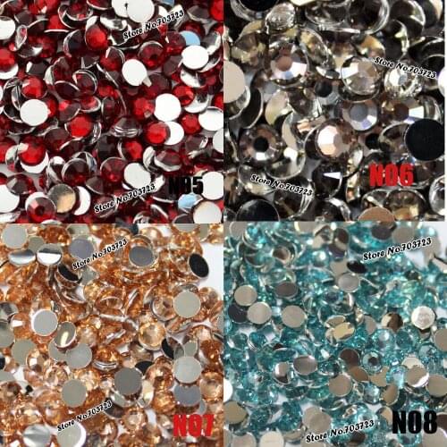 5000pcs 3mm Pretty fashion 14 Facets Resin Rhinestone Flatback Acrylic Gems Crystal