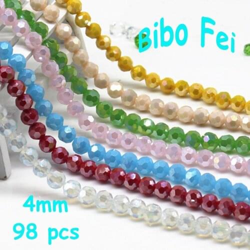 Free shipping multi color 4mm 98PCS Czech Austria crystal beads,Football crystal beads,bracelet necklace Jewelry Making DIY