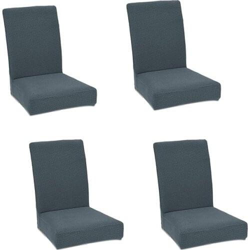 Chair Covers for Dining Room Set of 4 Dark Grey Stretch Slipcovers Chairs Covers Kitchen Chair Covers