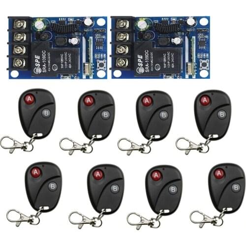 DC12V 24V 48V 1CH RF Wireless Remote Control Switch System 2 receiver & 8 transmitter classic