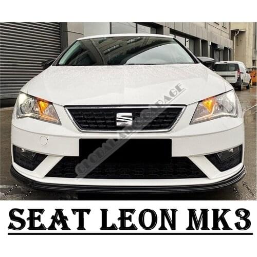 For SEAT LEON MK 3 Front Bumper Attachment Lip 2012-2020 Piano Glossy Black Splitter Diffuser Universal Spoiler Bumper