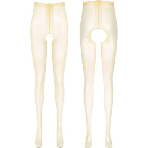 Women Pantyhose Open Crotch Sexy High Waist Stockings Erotic Tights Ultra-thin Nylon Crotchless Pantyhose Closed Toes Underwear