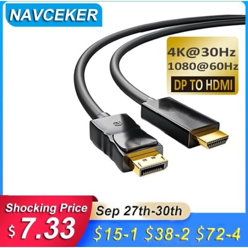 2020 DP to HDMI Cable 4K Male to Male Display Port DisplayPort to HDMI Cable Adapter For Projector PS4displayport dp to hdmi P