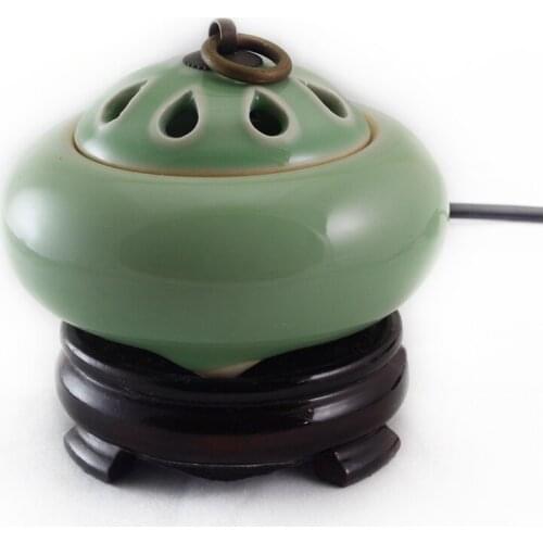 Longquan celadon classical antique bronze pull-ring wood incense fragrance powder incense thermostat 2-color