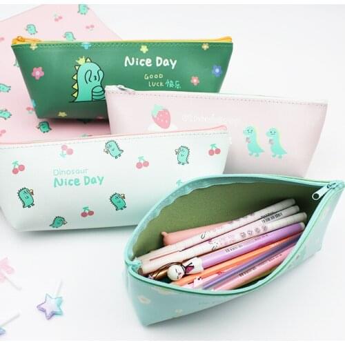 Large Capacity Stationery Box Creativity Dinosaur Pencil Case Girl Heart Small Fresh and Cute Pencil Bag Pencil Cases Pouch