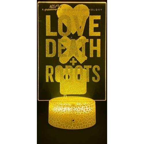 Cartoon Movie Love Death&Robots Graphics LED Light for Room Decor Color Change LED Night Light Acrylic 3d Lamp for Children Gift