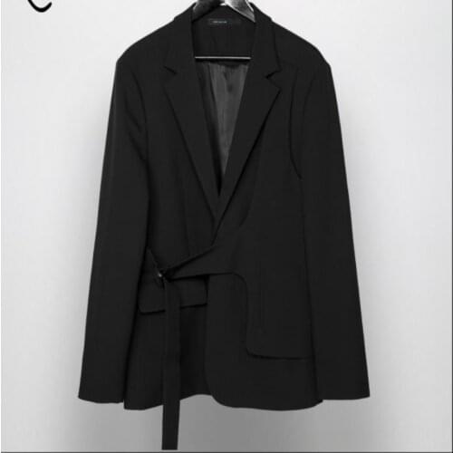 Spring and Autumn men British style lapel solid color three-dimensional cutting with splicing binding design casual blazer