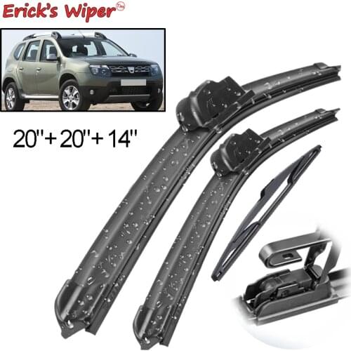 Ericks Wiper Front & Rear Wiper Blades Set Kit For Dacia Renault Duster MK1 2014 - 2017 Windshield Windscreen 20"20"14"
