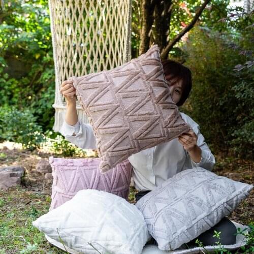 Pillow Cover American Style Back Soft Short Plush Christmas Square Ins Cushion Cover HomeTextile Decorative Sofa Cushion Cover