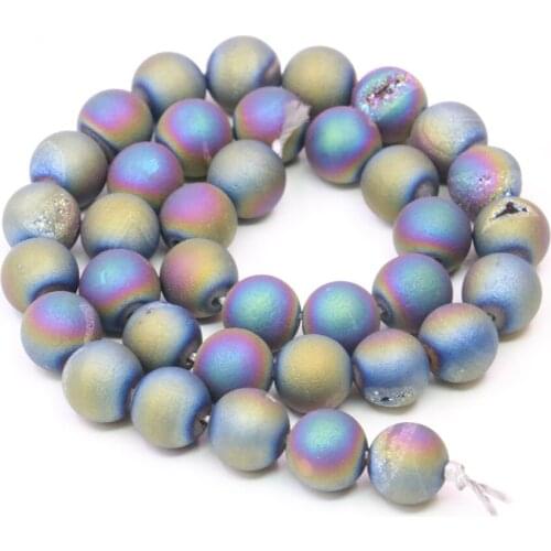 New 10 Style Fashion Natural Stone Crystal Cave Agates Round Loose Beads 6/8/10/12mm Womens Jewelry Semi-finished 15inch Y842