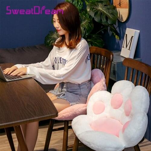 New Cat Bear Paw Plush Seat Cushion Indoor Floor Stuffed Sofa Colorful Animal Decor Pillow for Children Grownups Gift
