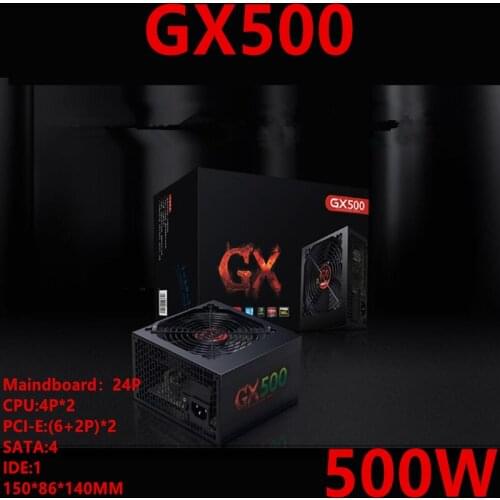New PSU For Huntkey Brand ATX INTEL AMD Dorsal line Broad silence 1080GPU 500W Power Supply GX500