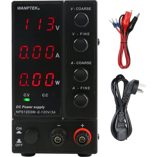 NPS1203W 120V3A Mini Switching Regulated Adjustable DC Power Supply Adjustable Laboratory Power Source For Phone Repair Rework