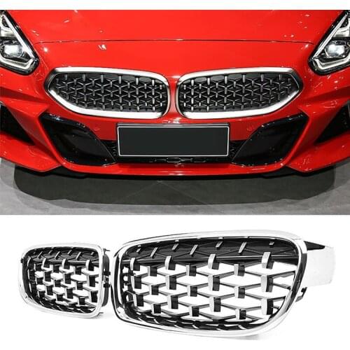 A Pair Diamond Car Front Grill Racing Grills For BMW F30 F35 F10 F11 G30 G38 G11 G12 G01 G08 E70 E71 E72 F15 F16 3 5 7 Series