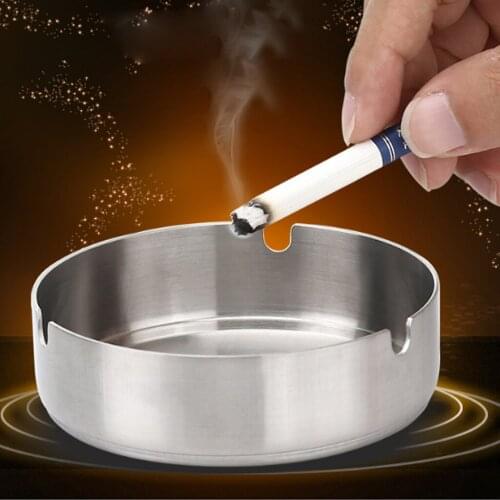 Ashtray, Newness Stainless Steel Tabletop Decoration Unbreakable Home Ashtray, 3.15 Inches 8 cm