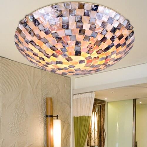 12inch Tiffany Mediterranean style natural shell ceiling lights lustres night light floor bar home lighting