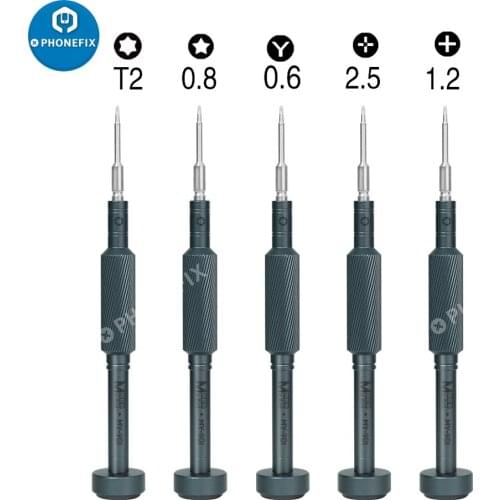 Precision Anti-slip Screwdriver for Mobile Phone Repair Phillips Y0.6 Pentalobe 0.8 M2.5 T2 Bits Anti-rust Screwdriver Set Tool