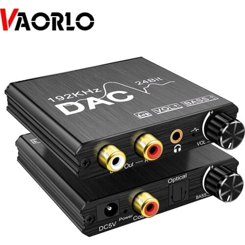 192KHz Digital to Analog Audio Converter DAC Digital SPDIF Optical to Analog L/R RCA Converter Toslink Optical to 3.5mm Jack
