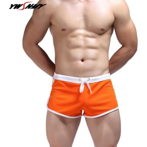 Fashion Mens Casual Boxer Underpants Household Shorts Men with Sexy G-string Straps Inside Pouch Loose Mesh Quick-Dry Boxers